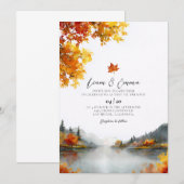 Faire-part de mariage de paysage d'automne (Devant / Derrière)