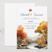 Faire-part de mariage de paysage d'automne (Devant / Derrière)