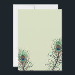 Faire-part de mariage de Peacock<br><div class="desc">Ajoutez votre propre texte à cette invitation Peacock verte douce.</div>