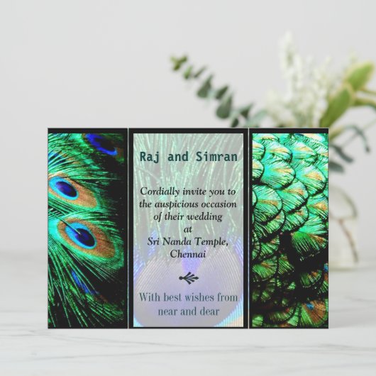 Faire-part de mariage de Peacock (Debout devant)