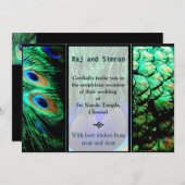 Faire-part de mariage de Peacock (Devant / Derrière)