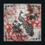 Faire-part de mariage de Peacock de la Flore rouge<br><div class="desc">Notre faire-part de mariage carré personnalisable Red Floral Vintage Peacock est une invitation parfaite pour tous ceux qui aiment les designs vintages et les paons. Avec un beau arrière - plan floral blanc rouge et albâtre, tournoie sur les quatre coins avant, un paon vintage, des coeurs et des espaces, vous...</div>