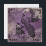 Faire-part de mariage de Peacock de la Passion pou<br><div class="desc">Notre faire-part de mariage carré personnalisable Purple Passion Vintage Peacock est une invitation parfaite pour tous ceux qui aiment les designs vintages et les paons. Avec un violet avec arrière - plan à points scintillants, tourbillonnant sur les quatre coins avant, un paon vintage, des coeurs et des espaces, vous pouvez...</div>