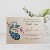Faire-part de mariage de Peacock, mauve (Debout devant)