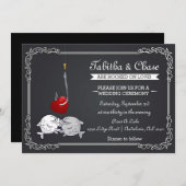 Faire-part de mariage de pêche - Baiser de poisson (Devant / Derrière)