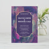 Faire-part de mariage de peinture acrylique en gra (Debout devant)