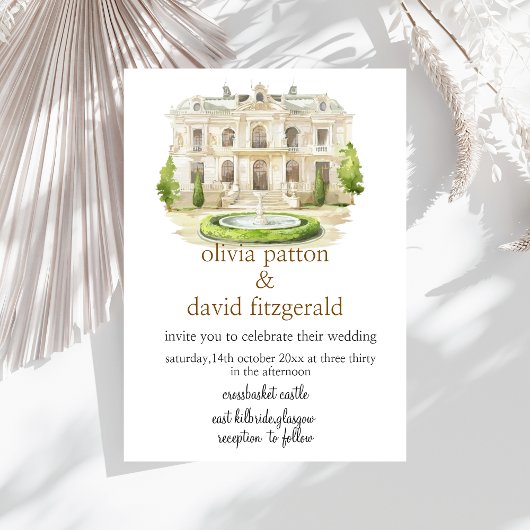 Faire-part de mariage de peinture du lieu