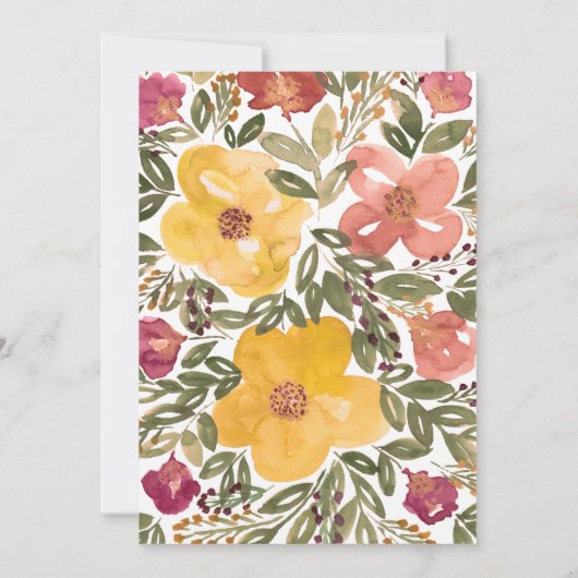 Faire-part de mariage de peinture en fleurs botani (Dos)