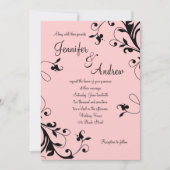 Faire-part de mariage de perles à perles noires ro (Devant)