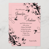 Faire-part de mariage de perles à perles noires ro (Devant / Derrière)