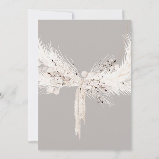 Faire-part de mariage de perles blanches florales  (Dos)