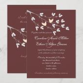 Faire-part de mariage de perruches (Devant / Derrière)