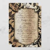 Faire-part de mariage de persiennes Damas noires (Devant / Derrière)