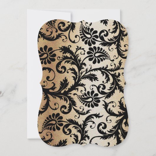 Faire-part de mariage de persiennes Damas noires (Dos)