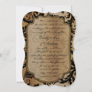 Faire-part de mariage de persiennes Damas noires