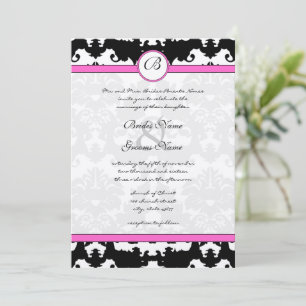 Faire-part de mariage de persiennes en damas rose