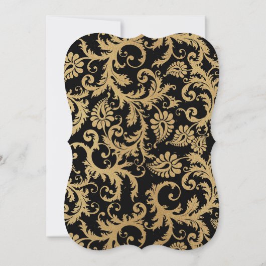 Faire-part de mariage de persiennes en or et en no (Dos)