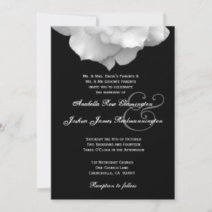 Faire-part de mariage de pétales de rose BLANC F20