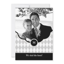 Faire-part de mariage de photo de monogramme de