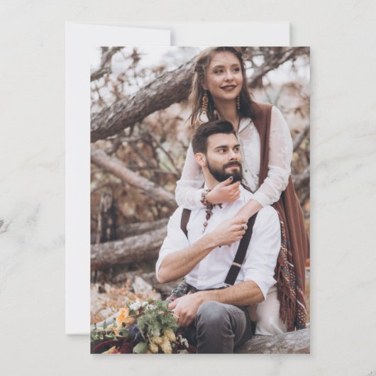 Faire-part de mariage de photos de script moderne (Dos)