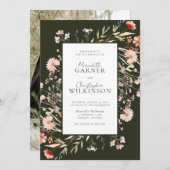 Faire-part de mariage de photos florales du Boho v (Devant / Derrière)