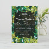 Faire-part de mariage de pierres vertes jaunes mod (Debout devant)