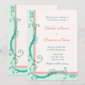 Faire-part de mariage de pinceau et de menthe (Devant / Derrière)