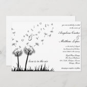 faire-part de mariage de pissenlit (Devant / Derrière)