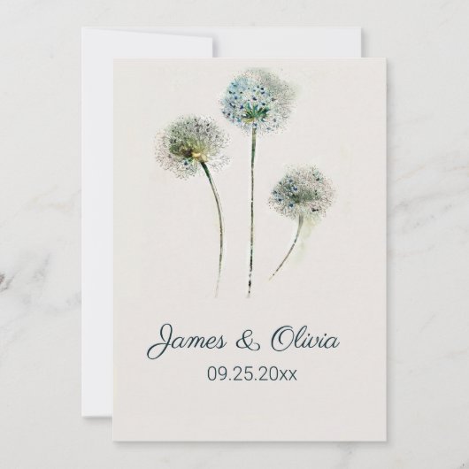 Faire-part de mariage de pissenlit (Devant)