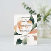 Faire-part de mariage de pivoine d'aquarelle simpl (Debout devant)