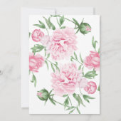 Faire-part de mariage de pivoines florales peintes (Dos)