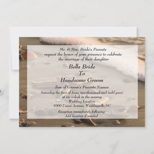 Faire-part de mariage de plage (Devant)