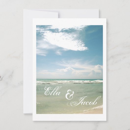 Faire-part de mariage de plage (Devant)