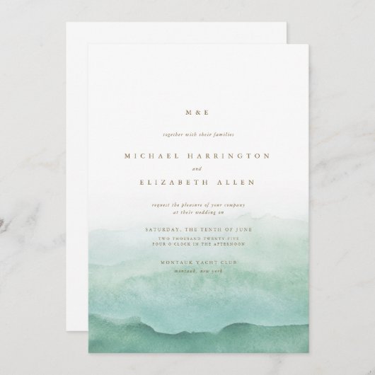 Faire-part de mariage de plage (Devant / Derrière)