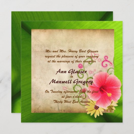 Faire-part de mariage de plage (Devant / Derrière)