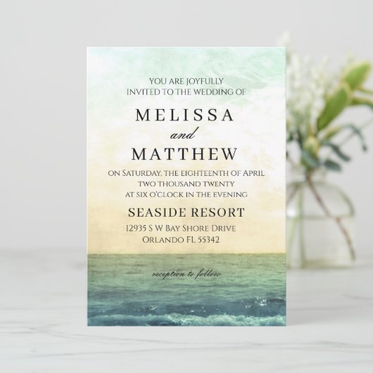 Faire-part de mariage de plage (Debout devant)