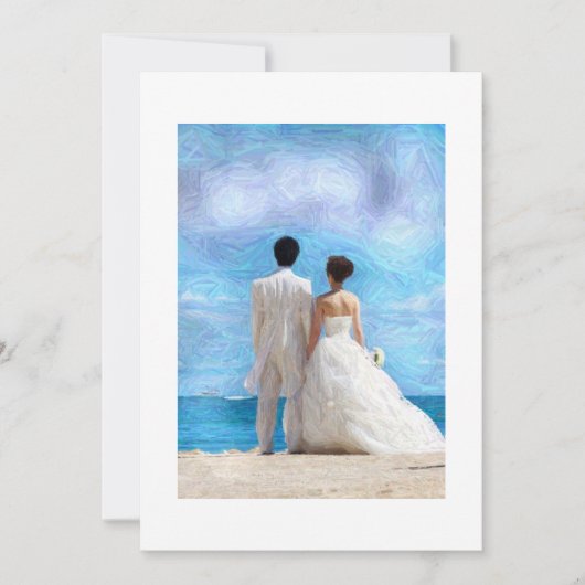 Faire-part de mariage de plage (Devant)