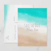 Faire-part de mariage de plage à l'aquarelle sarce (Devant / Derrière)