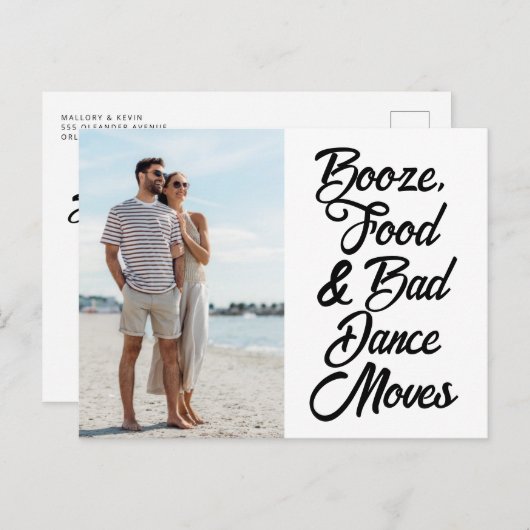 Faire-part de mariage de plage avec typographie dr (Devant / Derrière)