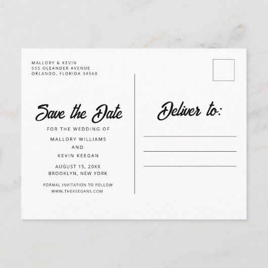 Faire-part de mariage de plage avec typographie dr (Dos)