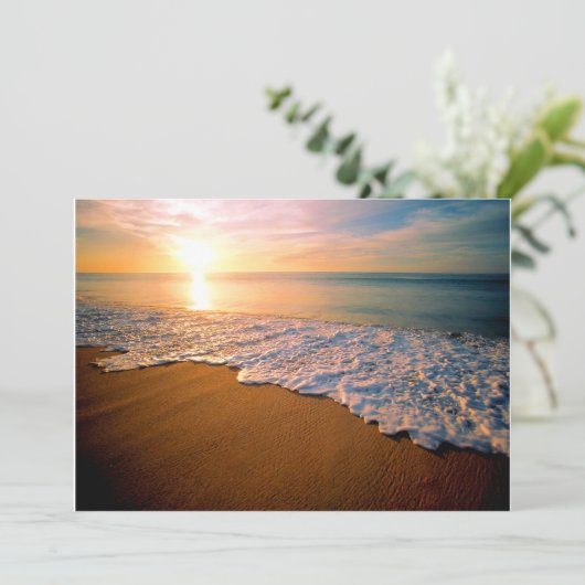 Faire-part de mariage de plage de coucher du (Debout devant)