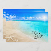 Faire-part de mariage de plage de destination (Devant / Derrière)