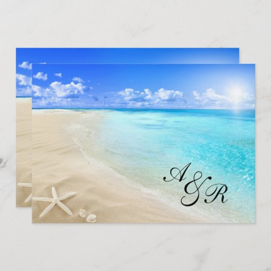 Faire-part de mariage de plage de destination (Devant / Derrière)