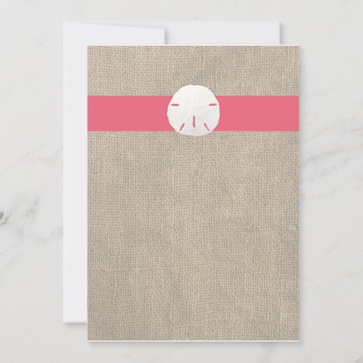 Faire-part de mariage de plage du dollar de sable (Dos)