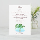 Faire-part de mariage De Plage Et Palmiers (Debout devant)