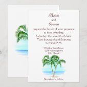 Faire-part de mariage De Plage Et Palmiers (Devant / Derrière)