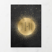 Faire-part de mariage de pliage à trois lune d'or  (Page de couverture)