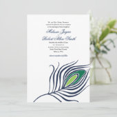 Faire-part de mariage de plume de paon (Debout devant)