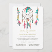 Faire-part de mariage de plume Dreamcatcher (Devant)