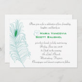 Faire-part de mariage de plumes (Devant / Derrière)